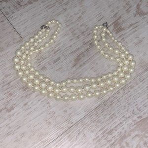 Pearl necklace choker layered Stella & dot boho